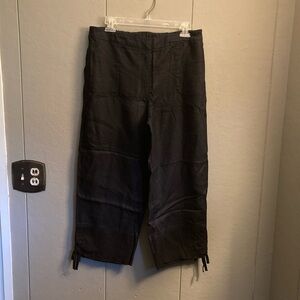 Soft Surroundings Black Cropped Pants with Tie Accents